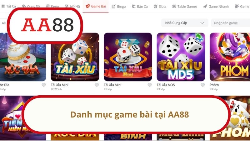 AA88 - Trang chủ chính thức đăng ký vào chơi nhà cái AA88 28 Danh mục game bài tại AA88