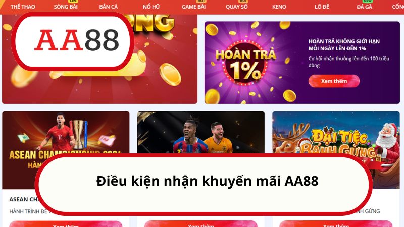 Khuyến mãi AA88 - Tham gia hôm nay nhận quà thưởng liền tay 5 Điều kiện nhận khuyến mãi AA88
